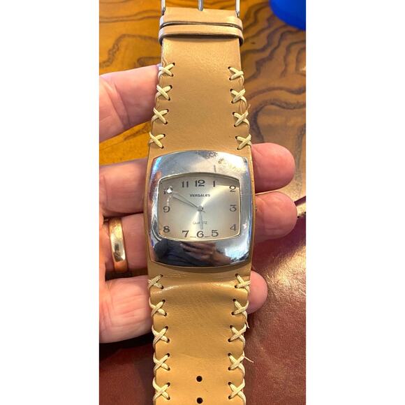 Women's 40mm Silver Ton Versales Watch, Wide Strap - Picture 3 of 4